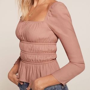 REFORMATION Laurent Top, Blush,  size S